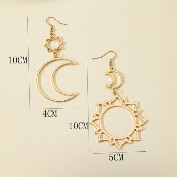 Boho Sun Moon Cut Out Elegant Gold Sliver Black - Picture 8 of 11